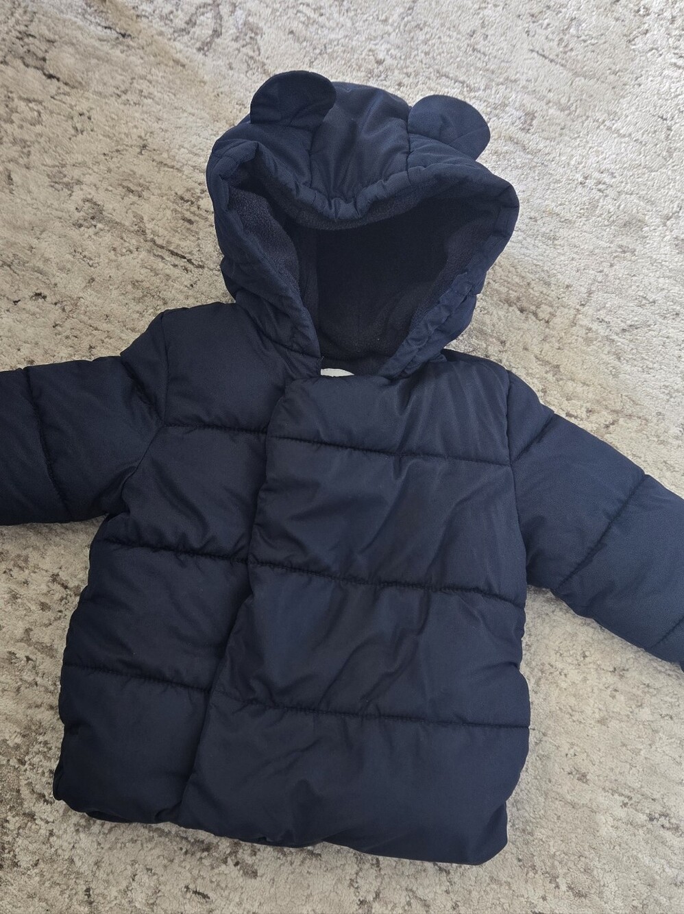 Navy Blue Toddler Puffer Jacket with Hood